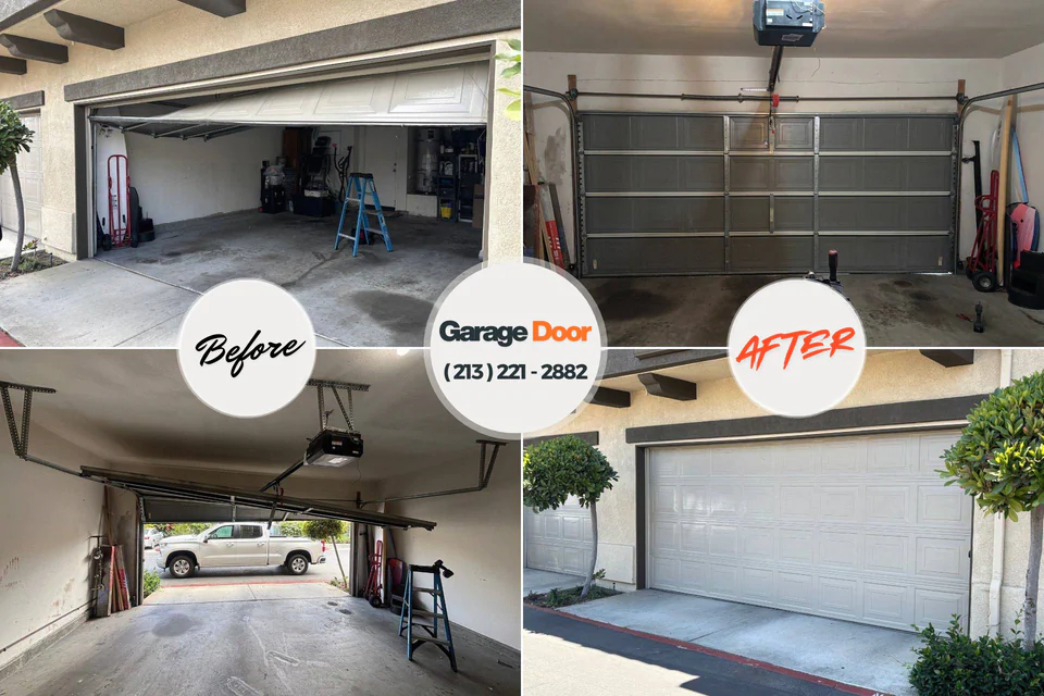 Before and after: garage door repair Big Lake, AK